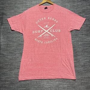 Praire Mountain Outer Banks Surf Club North Carolina T Shirt Men's L Red